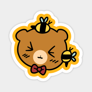 Bumble Bee bear Face Magnet