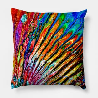 Rainbow fluid art Pillow