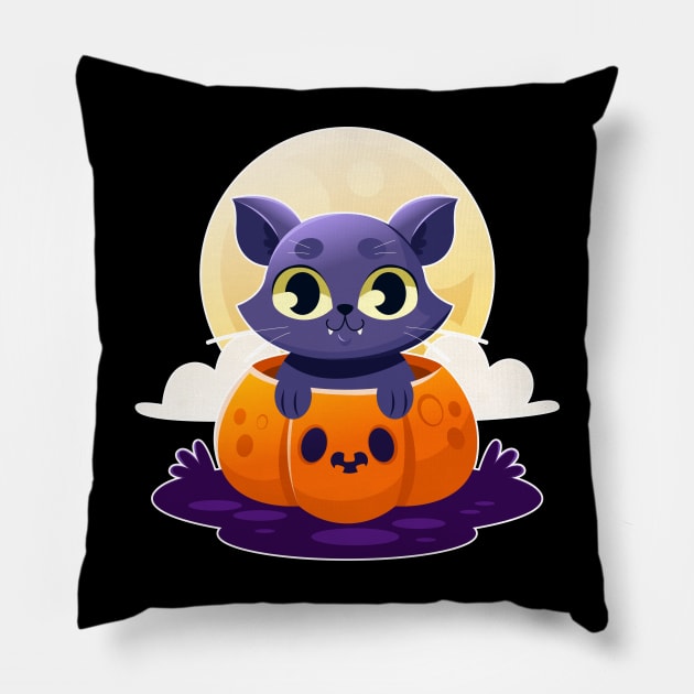 Halloween Cat unisex T-Shirt Pillow by bakry