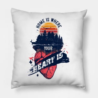 HOME IS WHERE YOUR HEART IS QUOTE CAMPING Pillow