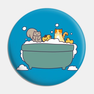 Bubble Bath Squirrel and Tabby Pin