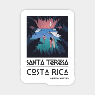 Santa Teresa, Costa Rica Retro Travel Magnet