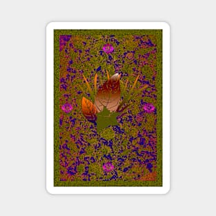 Floral Dream in Green and Violet Magnet