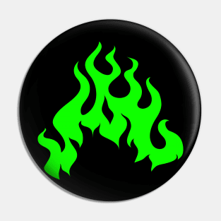 Green Hotrod Flames Pin