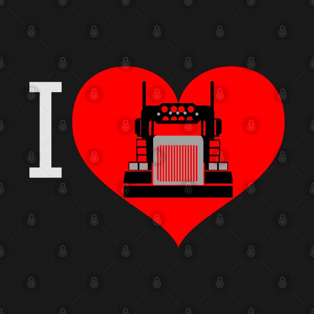 I Love Big Trucks Heart 18 Wheeler Semi Truck Transport Trucker Valentine Trucking Valentines Day by Carantined Chao$