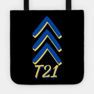 Down Syndrome Chevron Arrow for Trisomy 21 T21 for Down Syndrome Awareness Tote