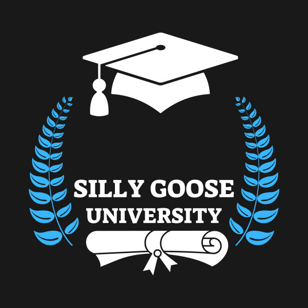 Silly Goose University - White Design With Blue Details by Double E Design