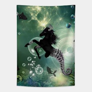 Wonderful dark steampunk seahorse Tapestry