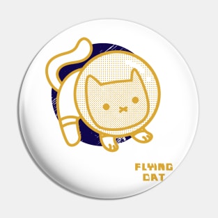 Funny Flying Cat Stargazer Pin