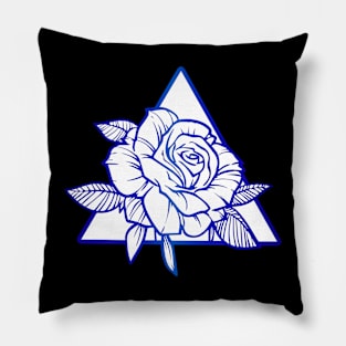 Rose (blue) Pillow