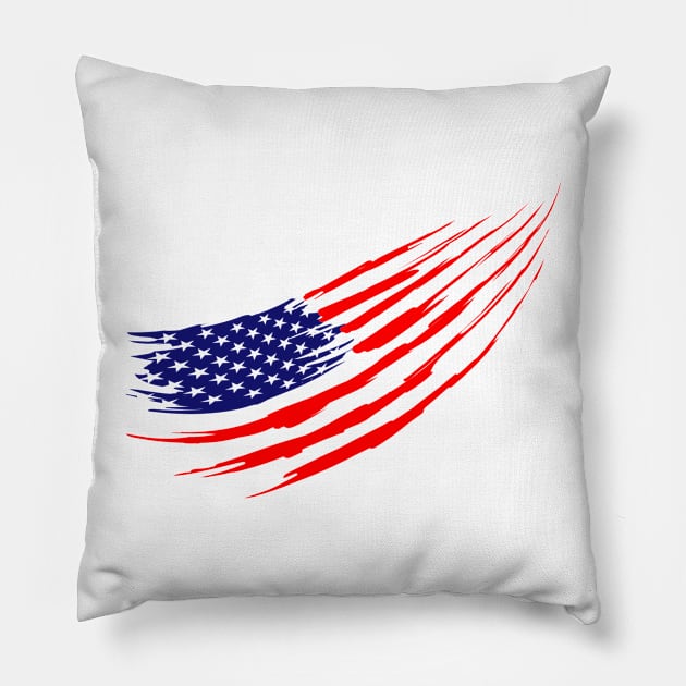 Power American Flag Pillow by barmalisiRTB