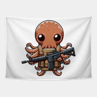 Tactical Octopus Adventure Tee: Where Intelligence Meets Style Tapestry