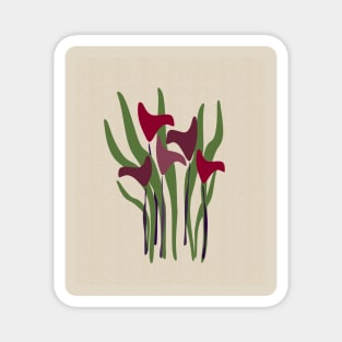 Calla Lily Plant Purple Linen Magnet