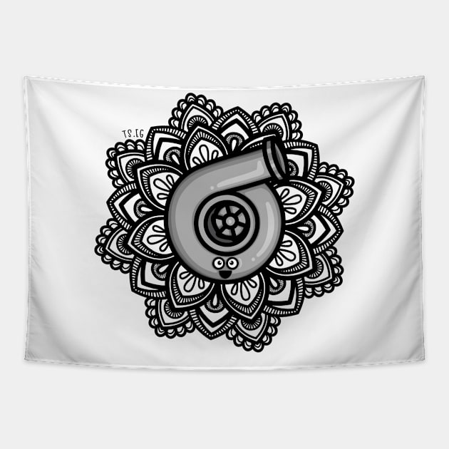 Cutest Turbo - Mandala 2 Tapestry by hoddynoddy