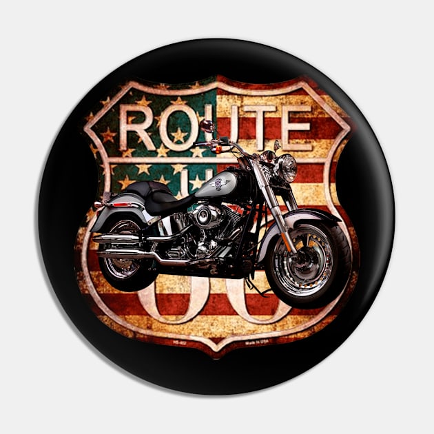 Motorcycle and Route 66 Pin by Giovan R