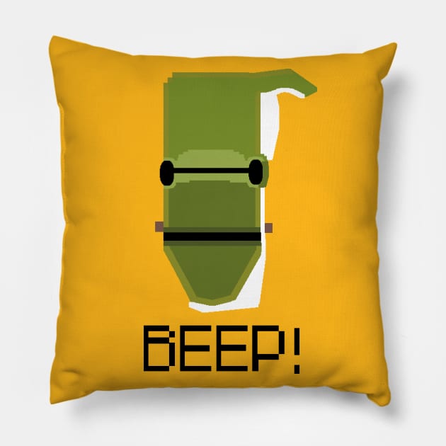 Beep! Pillow by Cute Digital Art