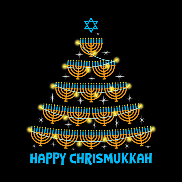 Happy Chrismukkah Menorah Christmas Tree Hanukkah Sleep by eylaaadamf