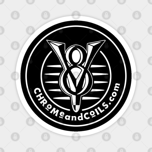 V8 Logo - Badge - Symbol (Chrome and Coils) - V8 - Magnet | TeePublic