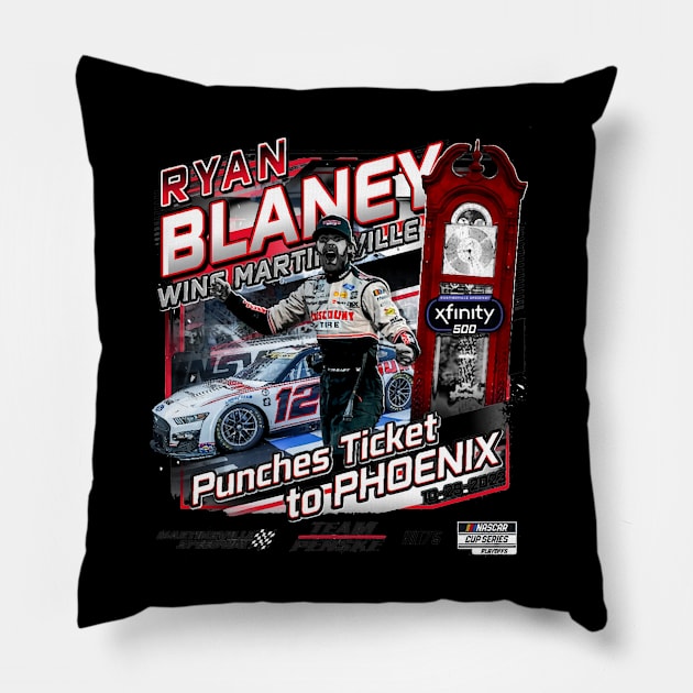 Ryan Blaney Xfinity 500 Race Winner Pillow by stevenmsparks