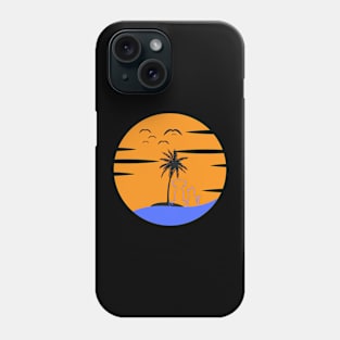 sunset with dog and cat Phone Case