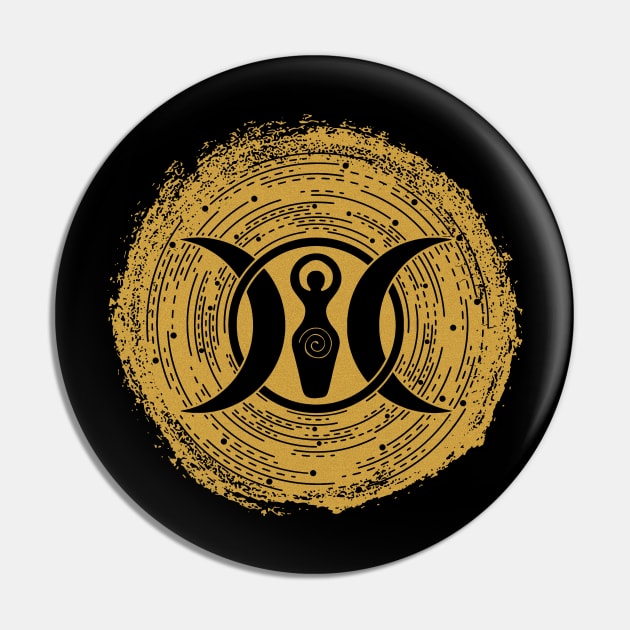 Triple Moon Goddess | Pagan Symbol Pin by CelestialStudio