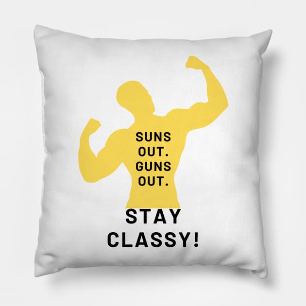 Suns Out Guns Out Pillow by Statement-Designs