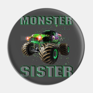 Monster Truck Sister Monster Truck Are My Jam Truck Lovers Pin