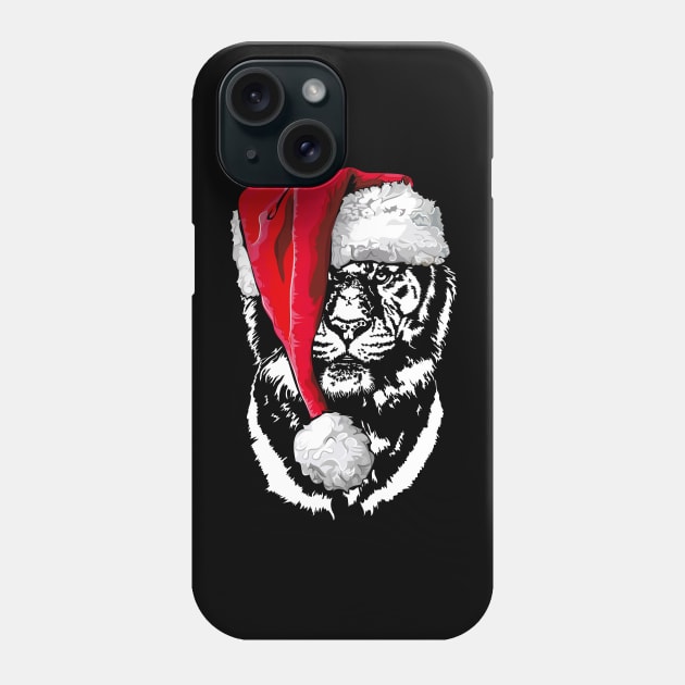 Santa Tiger Portrait Wild Christmas Animal lovers Zoo Keeper gift Phone Case by wilsigns