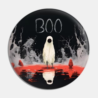Halloween Boo 2: The White Sheet Ghost with Red Eyes Said "Boo" Pin