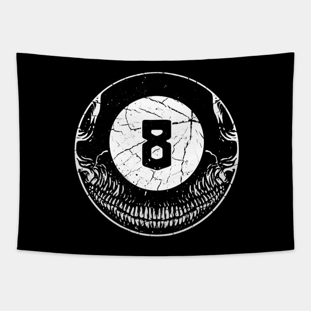 8 Ball Skull Tapestry by quilimo