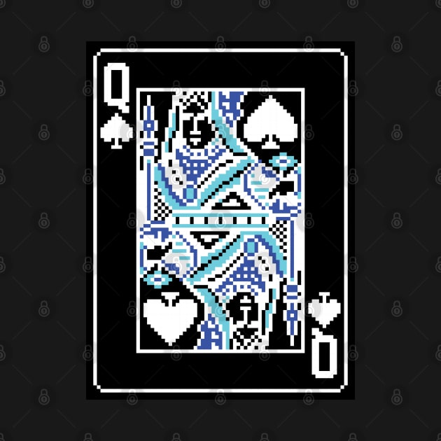 Queen of Spades Pixel Art Bright Negative Mode by inotyler