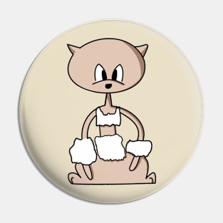 angry pink female cat Pin