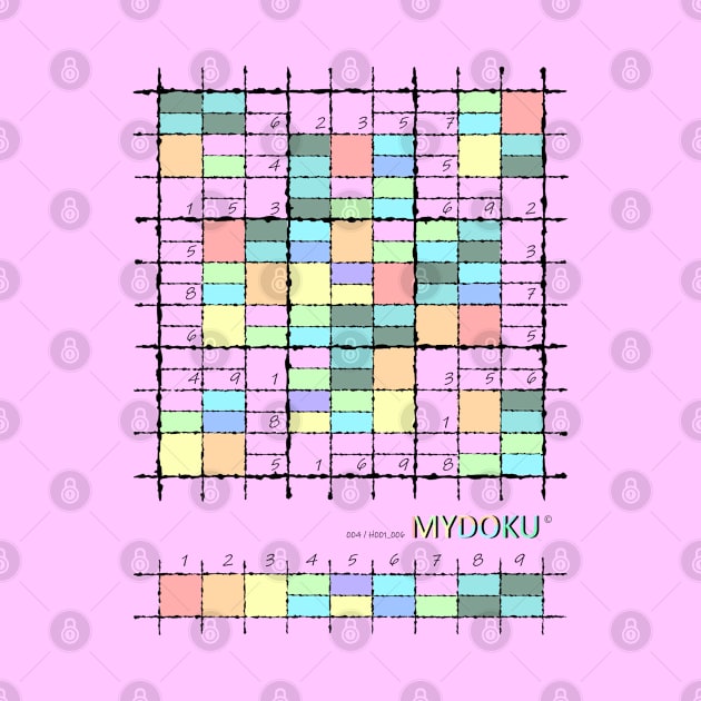 Mydoku_004_H001_006_F: Sudoku, Sudoku coloring, logic, logic puzzle, holiday puzzle, fun, away from screen by Mydoku