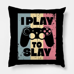 Vintage Video Game Player Retro Gift Pillow