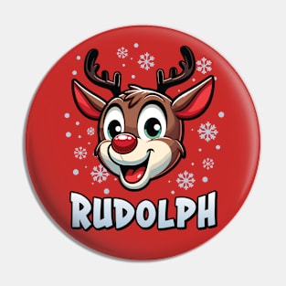 Santa’s Reindeer Rudolph Xmas Group Costume Pin