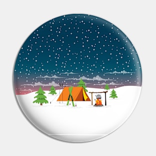 winter camper Pin