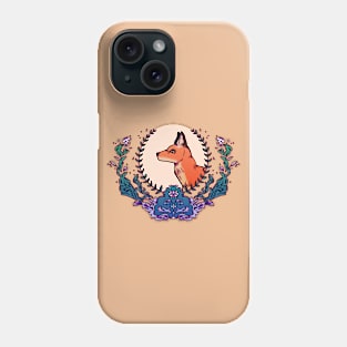 Fox in a Decorative Leafy Reed Frame Phone Case