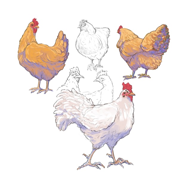 Weird Chicken Sketches by INOGArt