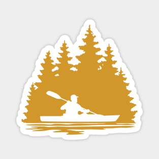 Kayaker Lake Life Silhouette Magnet