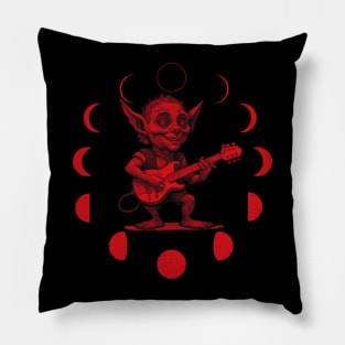 goblin playing guitar moon phase Pillow