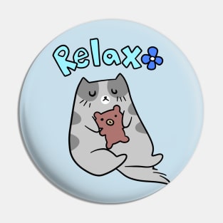 Relax Cat and Teddy Pin