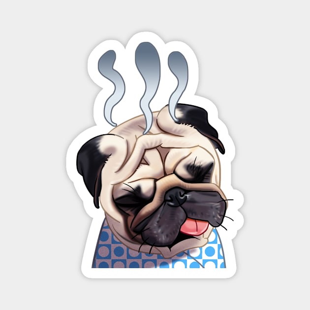 Sick Tired Pug Dog Magnet by Toss4Pon