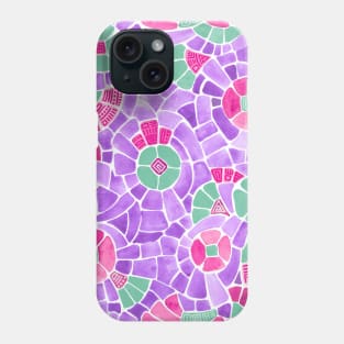 Green Mosaic Flowers Phone Case