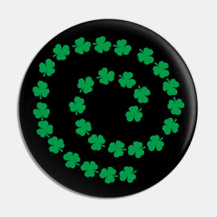 Green Shamrock Spiral St Patricks Day Pin