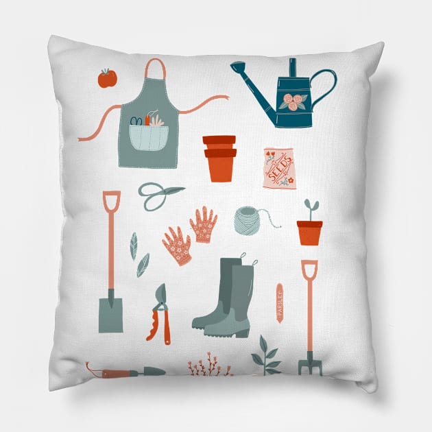 Gardening Things Pillow by NicSquirrell