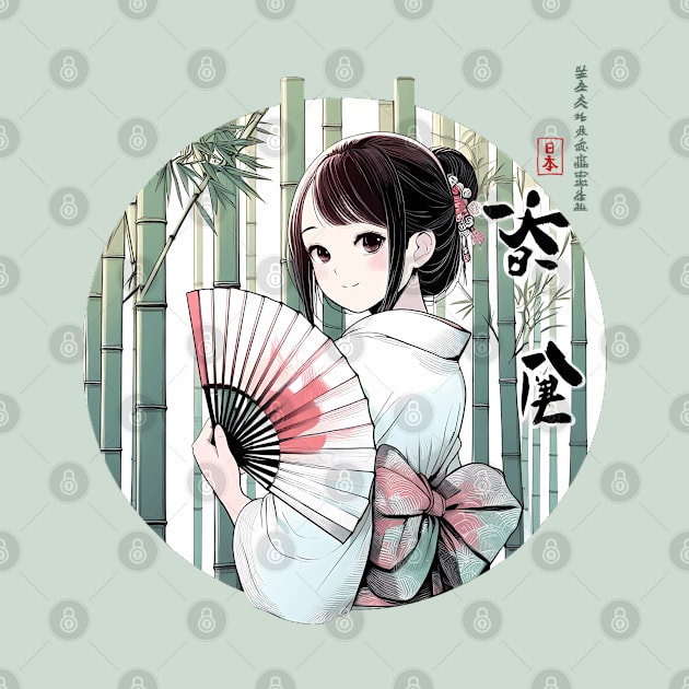 japanese girl uchiwa kimono by IA.PICTURE