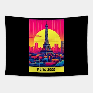 paris effiel tower futuristic postcard Tapestry