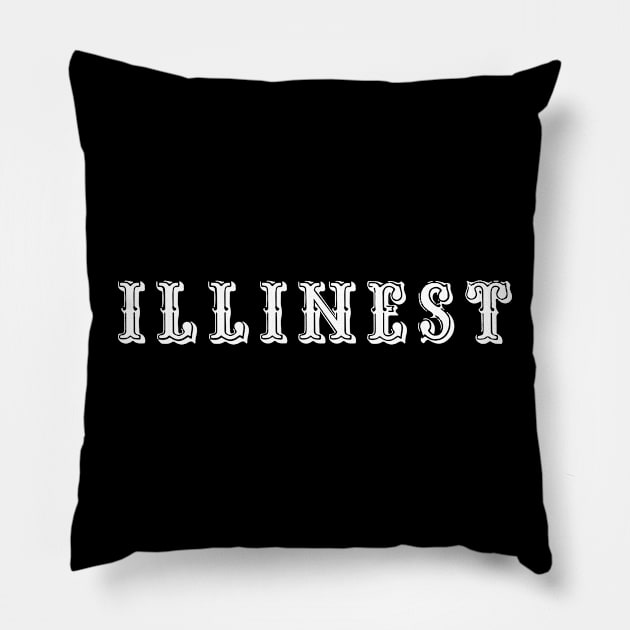 Illinest Some Old BS White Pillow by Fresh Fly Threads