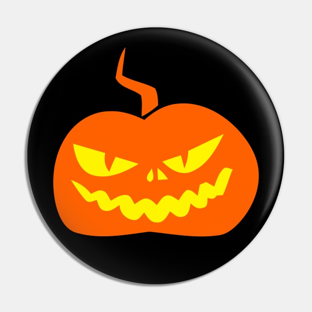 Halloween Jack O' Lantern Evil Face Pin by koolteas