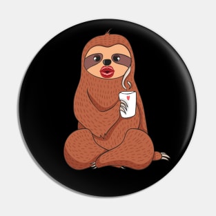 Sloth with lip filler Botox Funny Sloth Pin